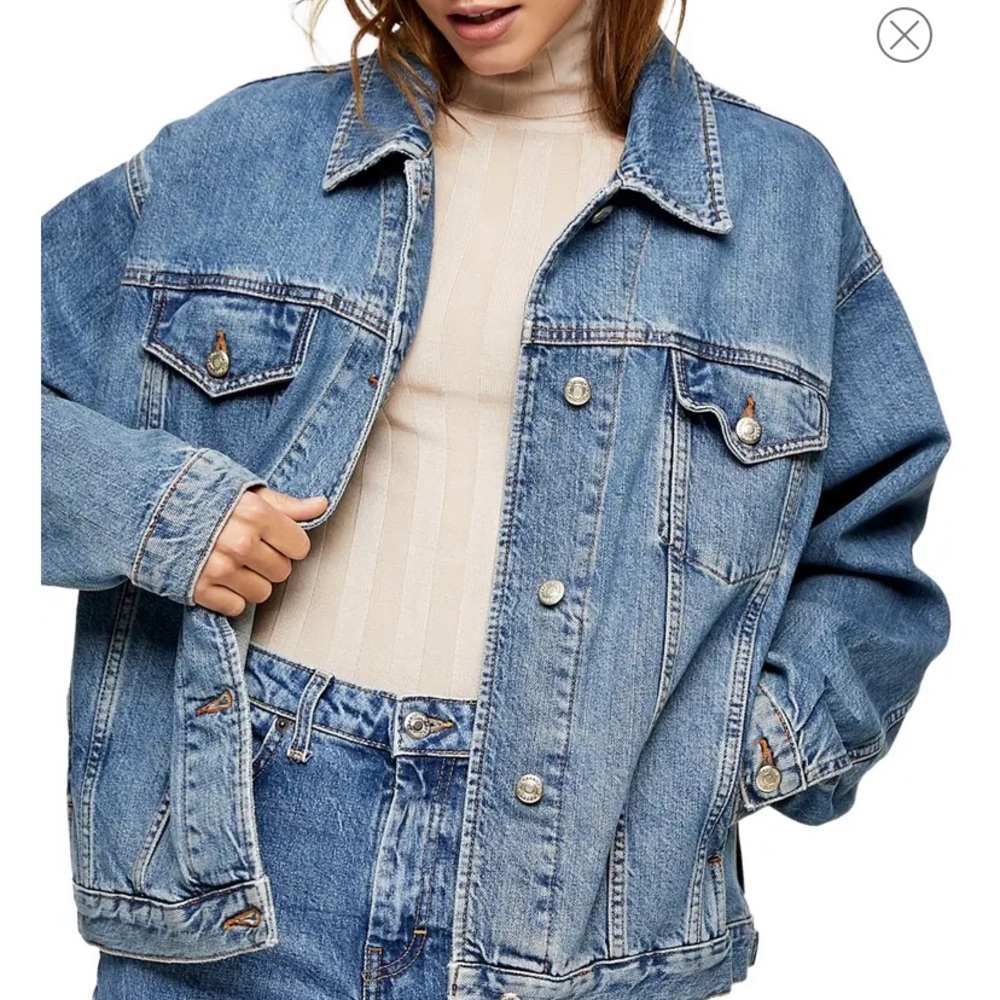 Topshop Moto Jean Jacket size 6 Blue